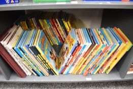 A shelf of 1970's and later Annuals including Beano 1971 & 1972, Dandy 1972, Laurel & Hardy No1,