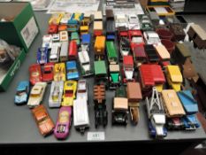 A collection of playworn diecasts including Corgi Juniors, Matchbox Models of Yesteryear, Corgi etc,