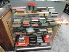 A large collection of 0 Gauge including nine Hornby clockwork Locomotives most with tenders, spare