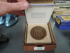 A J Pinches London & Birmingham Railway Centenary Medallion 1838-1938, in original box and outer