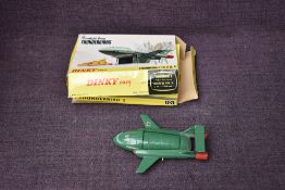 A Dinky diecast, 101 Thunderbird 2 push button undercarriage release detachable pod, with opening