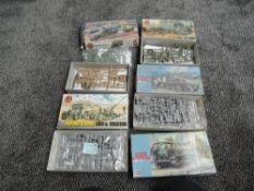 Five Airfix and Hasegawa plastic Military Kits, 02314 Bofors 40mm Gun & Tractor, 02315 Opel