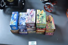 Twelve Dickie Spielzeug GmbH & Co Box Stars diecasts, Racing Cars including Noris, Carson, Sonax