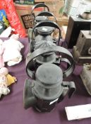 Four Railway Related Hand Lamps LMS D70044 and similar