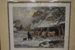 Darwen, (19th century), after, a 20th century re-print, Winter, 23 x 28cm, mounted light oak