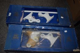 Two vintage Albion wall mounting towel rails, boxed.