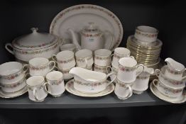 A modern Paragon Belinda pattern part tea and dinner service including plates, dishes, tea cups