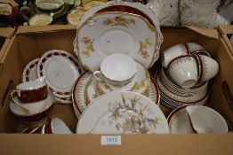 A Myott 'Royalty' part dinner service (30 pieces approx) and a Collingwood 'Pheasant' part tea