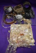 A selection of modern costume jewellery including bangles, necklaces and bracelets.