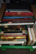 A box of vintage sewing craft and haberdashery related text and reference books.