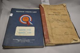 A 1960s register of the use of limited trade licence, of Lancashire city council interest for the