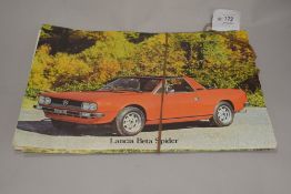 A selection of Lancia ephemera, including the Gamma Berlina and Gama Gran Turismo specifications