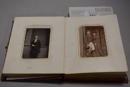 A Victorian Carte De Visite album, containing what appears to be non-commercial (private)