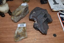 Three mineral and stone samples