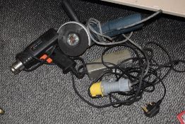 A Bosch professional angle grinder and a Black and Decker heat gun.