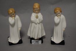 Three Royal Doulton figure studies including two Darling HN1985 and Bedtime HN1978