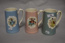 Three mid century tankards, 'Little Nell Miss Nipper and Mr Pickwick' Produced for the Bass-