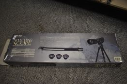 A Vivitar Spotting scope, terrain view 20x-40x-60x. AF, no eye pieces.