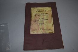 A Jaguar operating, maintenance and service handbook for the 3.5 litre mark VII model.