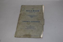 The Hillman Mark VII owners handbook, for De Luxe saloon, Californian and Convertible coupe.