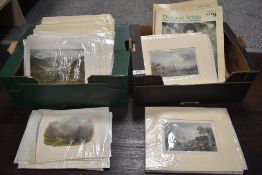 Two boxes of vintage prints, of local interest to Westmorland, Cumbria and the lake District, some