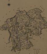 After Roger Creighton (19th century) J & C Walker (engravers) map of Westmorland, mounted, framed
