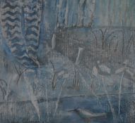 Local Interst* Fiona Clucas (local b.1963) mixed media 'The kitchen Garden Sizergh' signed lower