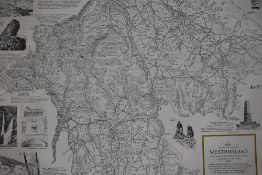 After Alfred Wainwright (British 1907-1991) A map of the County of Westmorland, as it was on the
