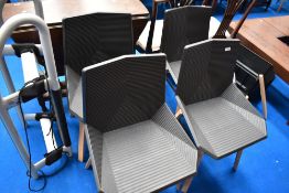 A set of five Javier Mariscal 'Green' designer 100% recycled dining chairs with beech frames, leg