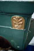 A traditional cast fire surround etc, overpainted in gold and green