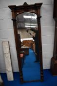 A 19th Century mahogany full length wall mirror , possible removed from a wardobe?