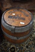 A vintage small beer or sherry cask, named for Felsenkeller, Herford