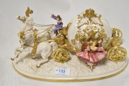 An Alexander Daniel fine porcelain 'Cinerella's Magical Moment' anniversary sculpture, highlighted