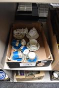 A group of five New Chelsea coffee cans and saucers, together with four Collingwoods cans and