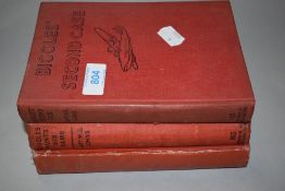 A trio of books; Biggles flies East, Biggles hunts big game and Biggles second case.