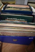 Two boxes of albums with brass band and choral themes incuding 'Golden Melodies' the National