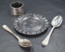 A Queen Elizabeth II silver pin dish, of circular form with ruffled edge detail, marks for Sheffield