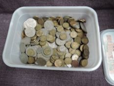 A box of GB Coins, no silver seen includes Threepences, Shillings, Florins, Half Crowns etc