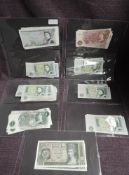 A Collection of GB Banknotes, possibly uncirculated J S Fforde Ten Shillings x 4 C94N 302938, C94N