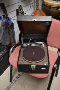 An early 20th Century Columbia wind up portable gramophone player