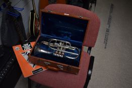 A Lark cornet in fitted case