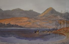 G Molloy (British School, 20th Century), watercolour, 'Coniston' depicting an autumnal Coniston