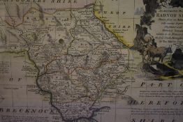 After Thomas Kitchin (1718-1784) a hand-coloured engraved map 'An Accurate Map of Radnorshire',
