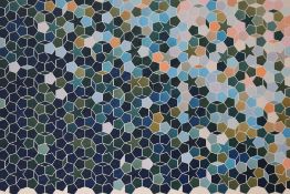 Artist unknown, a 20th Century print, depicting repeating geometric shapes in different colours