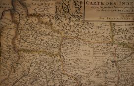 After Guillaume Del'Isle (1675-1726), hand-coloured and engraved map of China 'Carte Des Indes Et De