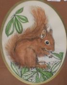 After Sheila Mannes-Abbott (1939-2014) a group of four oval wildlife prints, published by