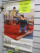 Two vintage 1960s advertising posters for carpets,' Axminsters and Wiltons for carpet fortnight'.