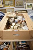 A Copeland Spode Italian moustache cup, a Gilten Cream part tea service, two vintage tea post etc.
