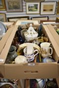 An assortment of items comprising of Bunnykins baby plate (AF), a Colford Pottery stylised vase