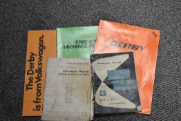 An Assortment of Volkswagen ephemera, including Sedan and convertible instruction manuals and